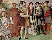 Henry holds peace talks with Francis I of France at the Field of the Cloth of Gold, but fails to get support against Charles V of the Holy Roman Empire.
