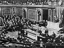 President Wilson Delivers his War Message to Congress