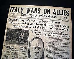 Italy enter war on side of Axis powers