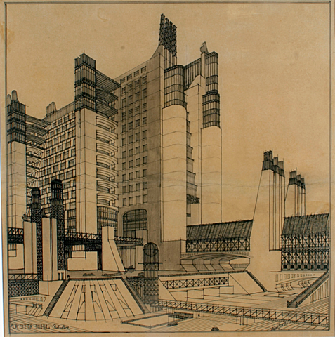 House with external elevators