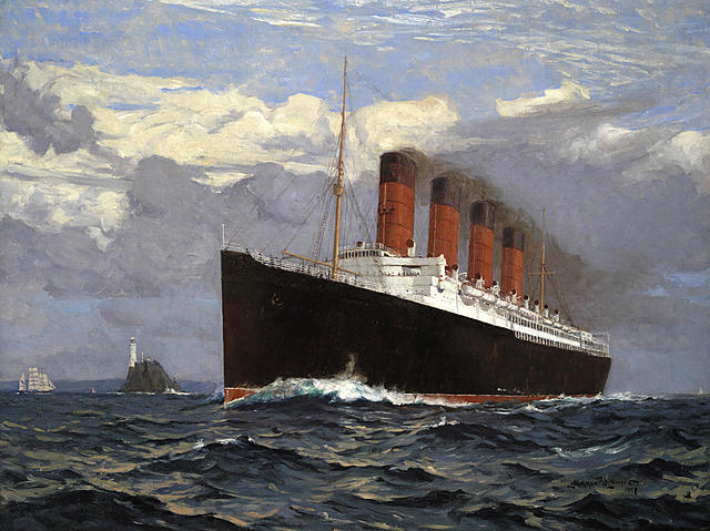 German U-Boat Torpedoes the Lusitania