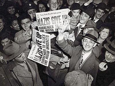 Germany surrenders to the Allies.