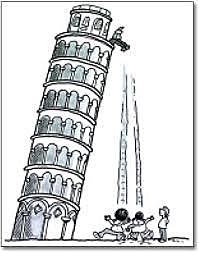 Galileo's experiment at the Leaning Tower of Pisa