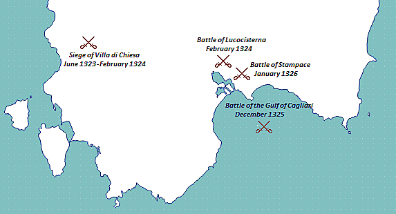 James ll conquers Córcega and Sardinia