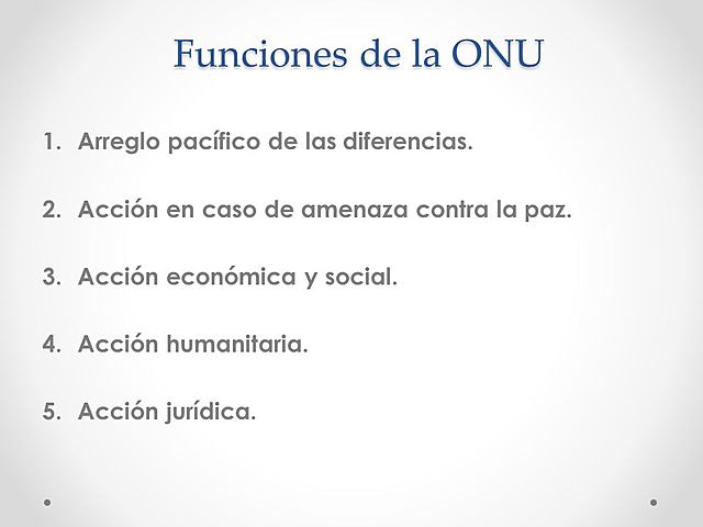 Las funciones de la ONU