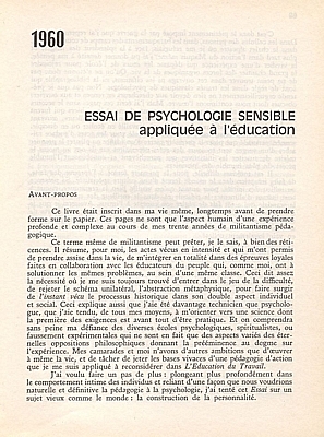 L'essai de psychologie sensible appliquée à l'éducation