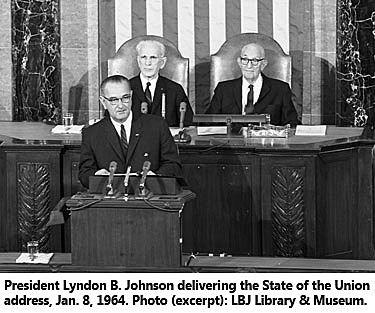 Lyndon B. Johnson Declares "War On Poverty"