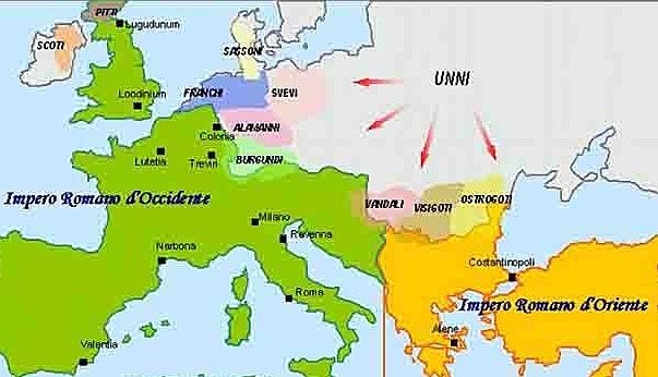 Divisione dell’impero In Oriente e Occidente