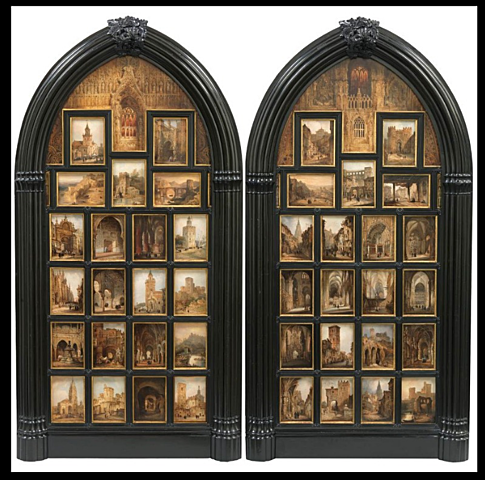 Díptico con 42 vistas monumentales de ciudades españolas