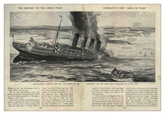 The Lusitania was sunk by a German u-boat