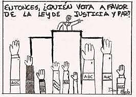 se vio como se fue debilitando algunos frentes de las FARC ya que solo quedaron dos (6 y 30) ya que mediante la ley de justicia y paz empieza las desmovilizaciones