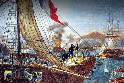 Tropas invasoras apostaron frente a la costa de Veracruz