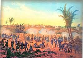 Tropas invasoras frente la costa de Veracruz