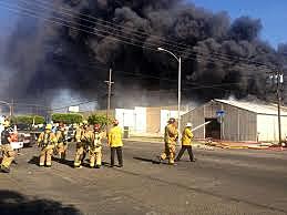 incendio planta de procesamiento