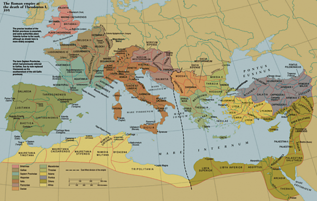División del imperio Romano
