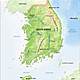 Southkorea map physical