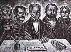 Militares reunidos en el pueblo de Ayutla, se sublevaron en contra del regimen de Santa Anna.