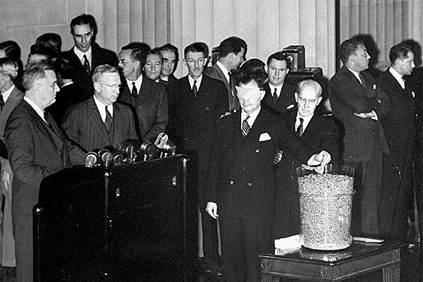 First Military Draft Numbers Drawn