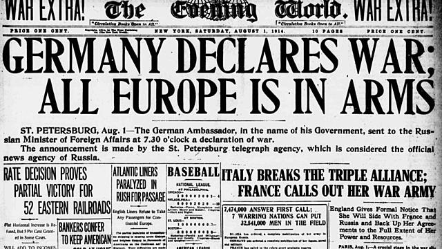 germany invades poland this makes great britain and france angry so they declare war on germany