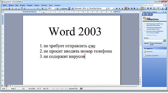 Versión Word 2003
