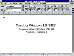 el primer word en windows