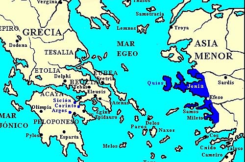 EUROPA - Asentamiento de los jonios en Grecia