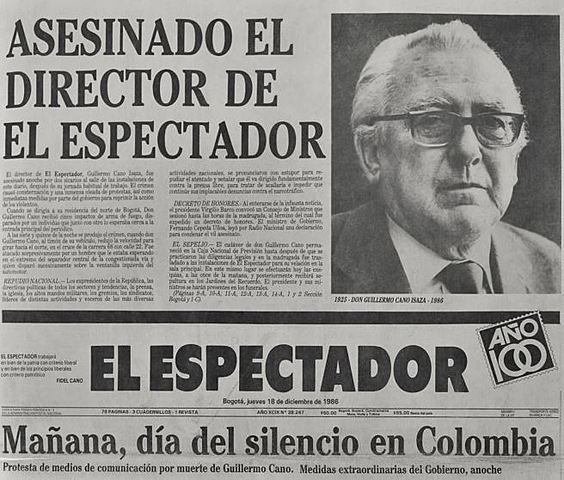 Muerte Director del Espectador Guillermo Cano