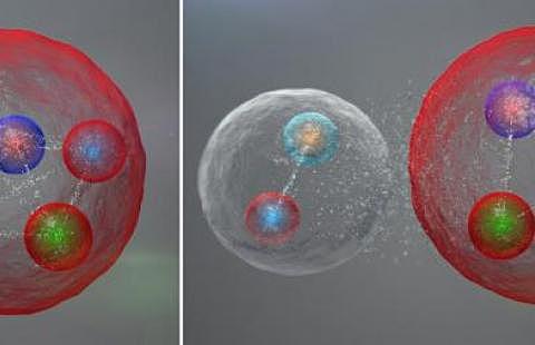 Discovery of pentaquarks.