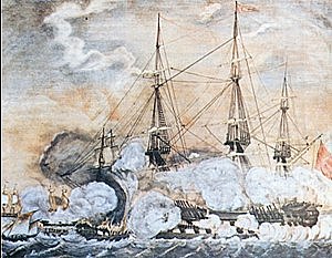 Πυρπόληση τουρκικού πλοίου στη Ερεσό της Λέσβου