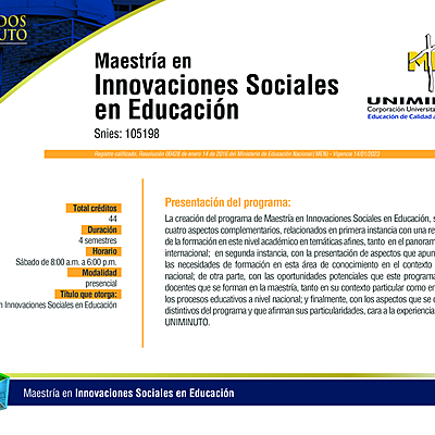 Timeline: Maestría en Innovaciones Sociales en Educación