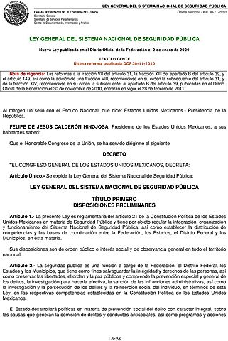 Ley General del Sistema Nacional de Seguridad Pública