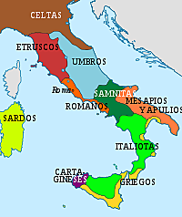 Conquista etrusca en Italia.