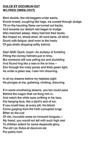 "Dulce et Decorum est" #20