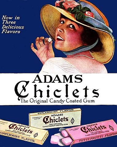 La primera goma de mascar en EUA