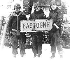 German officers approach American forces at Bastogne