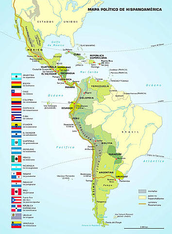 México era uno de los países más extensos en Hispanoamérica.