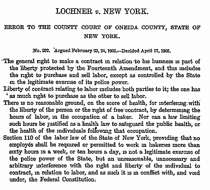 Lochner v. New York