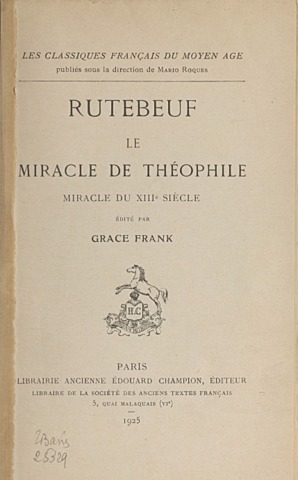 Le Miracle de Théophile de Rutebeuf