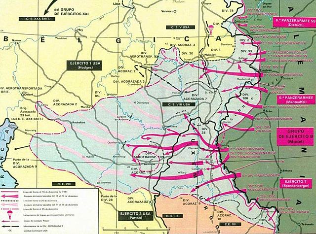 Los aliados derrotan a Alemania en la batalla de Las Ardenas.