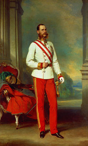 Accede al poder Francisco Jose I por la abdicación de su tio tras la revolución de 1848.