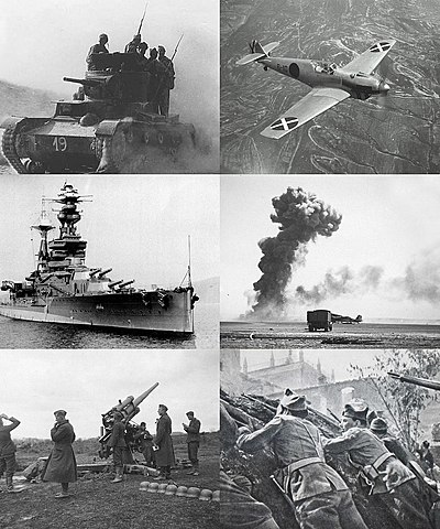 Los primeros soldados italianos, enviados por Mussolini, llegan a para ayudar a las fuerzas franquistas.