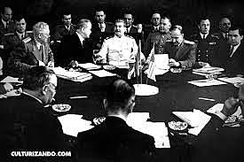 Conferencia de los aliados (Inglaterra, EE.UU., Unión Soviética) en Yalta