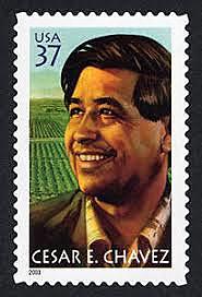 The US Post Office issues a Cesar Chavez stamp