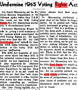 HWS: Article on Voting Rights