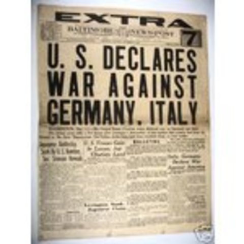 U.S Declares War on Germany