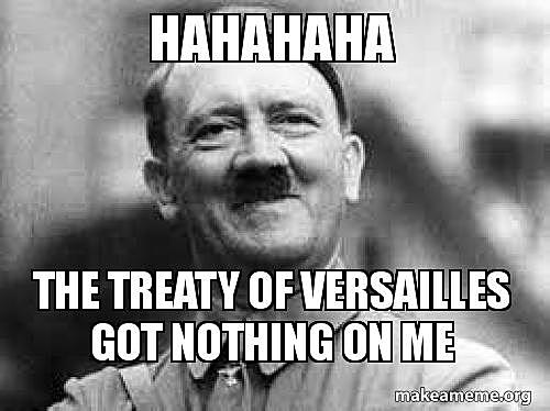 Hitler pledges to undo the Treaty Of Versailles