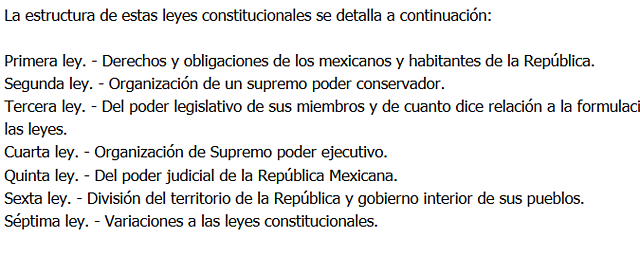 Las 7 Leyes constitucionales de 1836