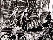 Benito Juárez entra triunfante a la Ciudad de México