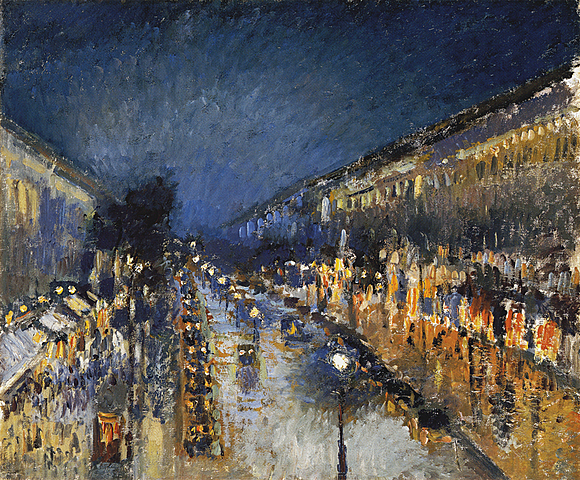 Boulevard Montmartre de nit - Camille Pissarro