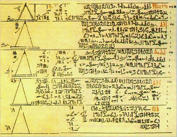 Egipto, geometría y operaciones con raíces